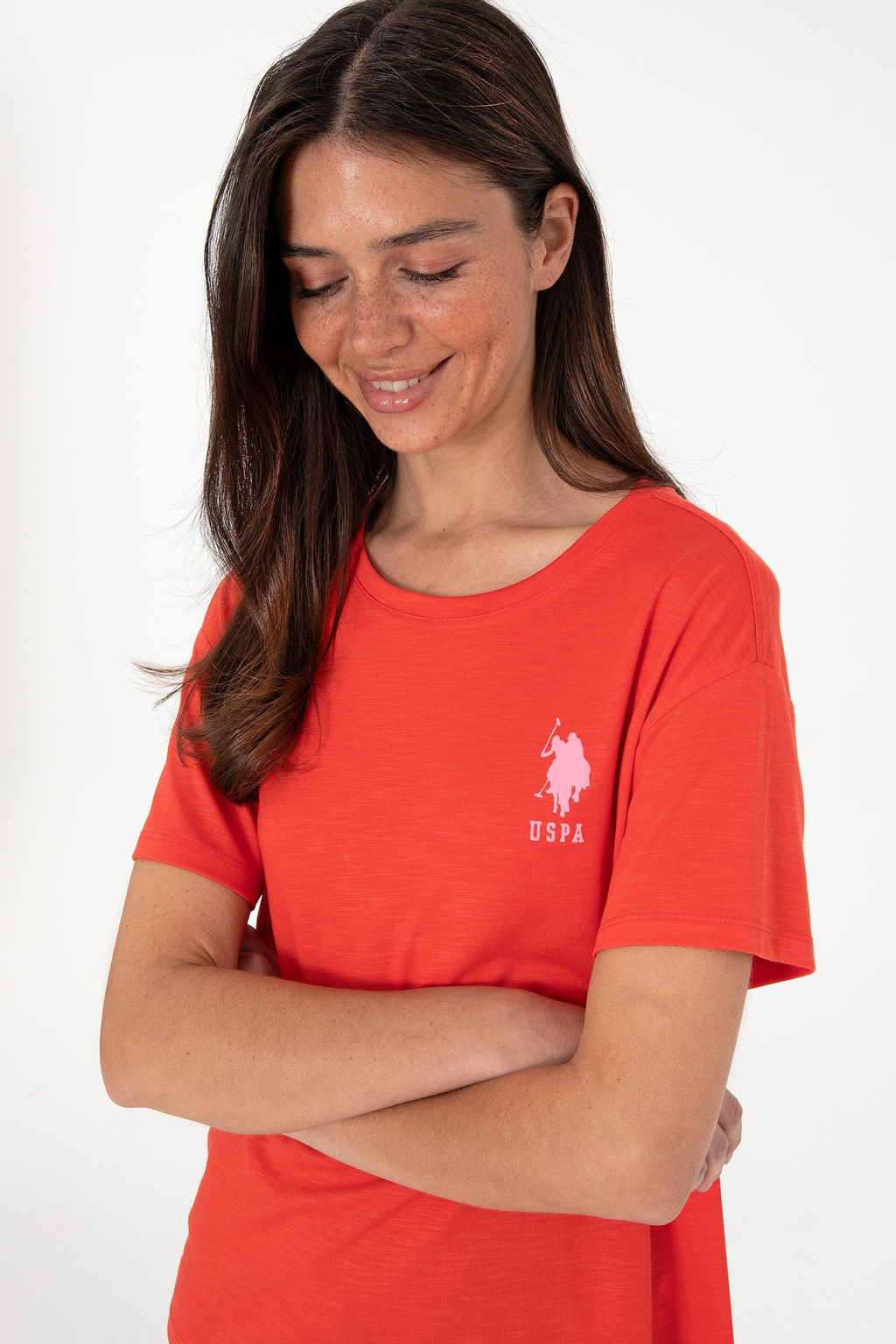 Kad_n K_rm_z_ Bisiklet Yaka Ti__rt Sepette S_rpriz _ndirim - U.s. polo assn фото 2