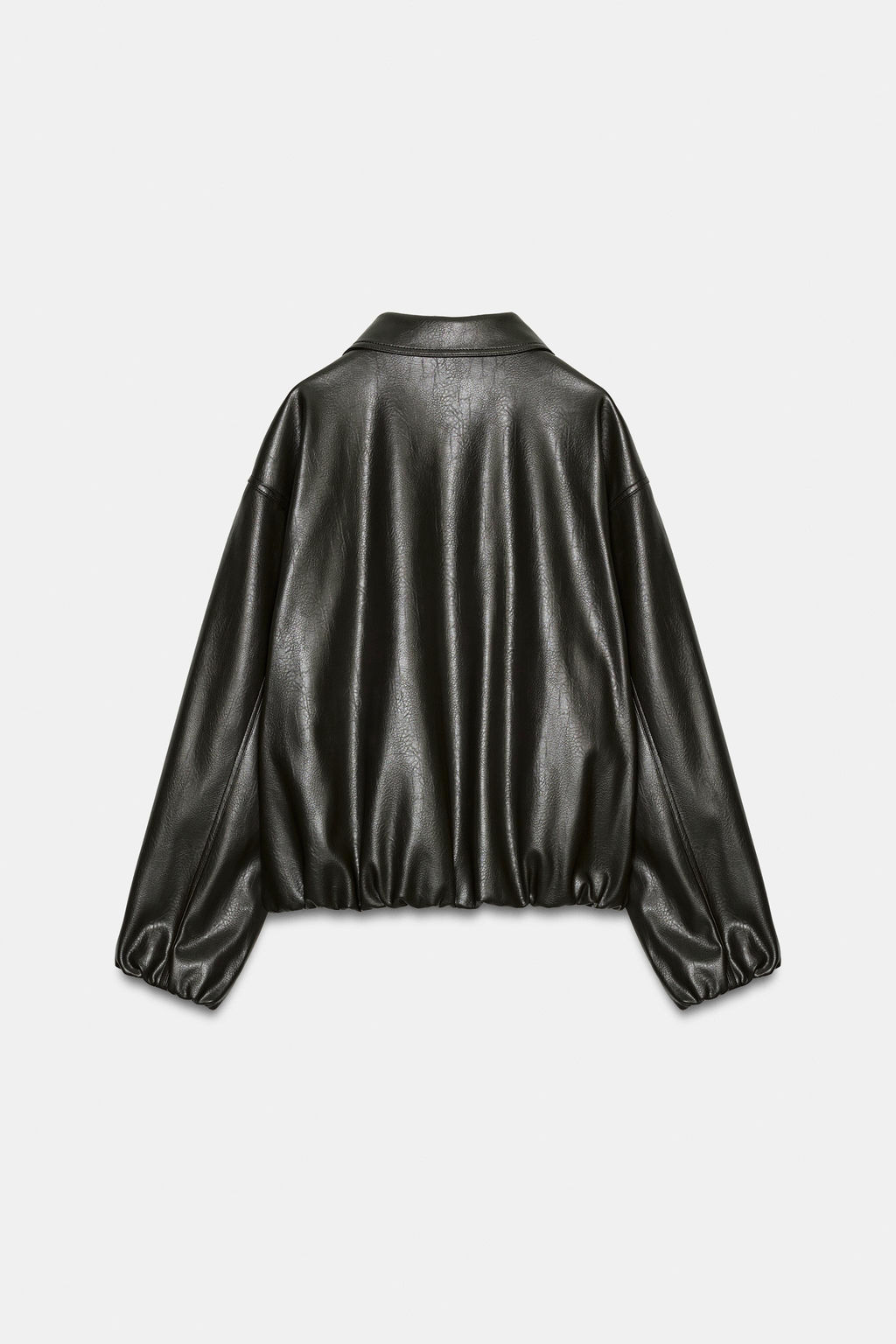 LEATHER EFFECT JACKET WITH ELASTICATED DETAILS - Zara фото 13