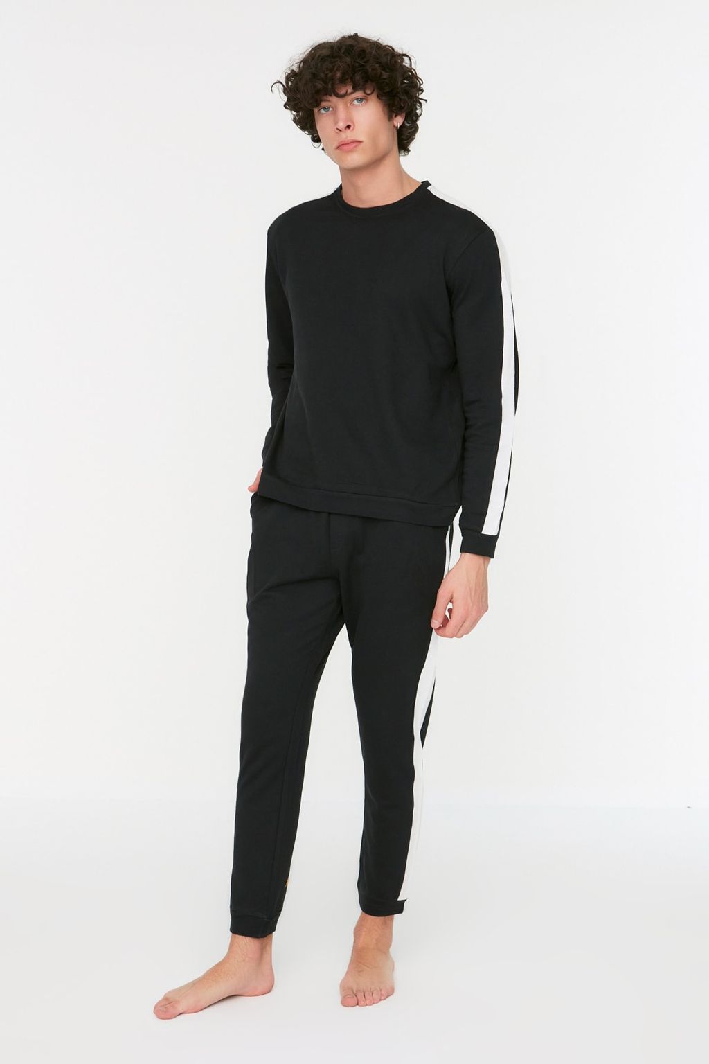 TRENDYOL MAN Siyah Color Blok Detayl? Regular Fit Orme Pijama Tak?m? THMAW21PT0368 - Trendyolmilla фото 4