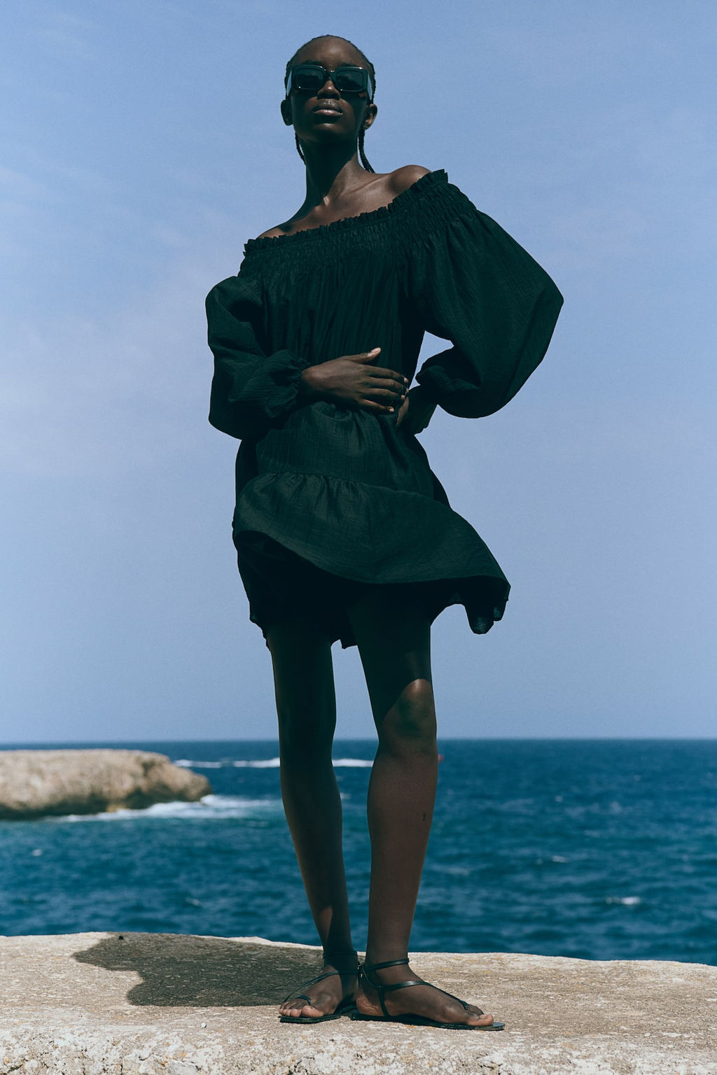 Vestido off-the-shoulder - H&m фото 4