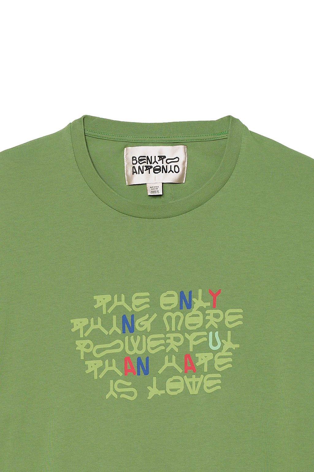CAMISETA CROPPED FIT TEXTO AMOR / Verde