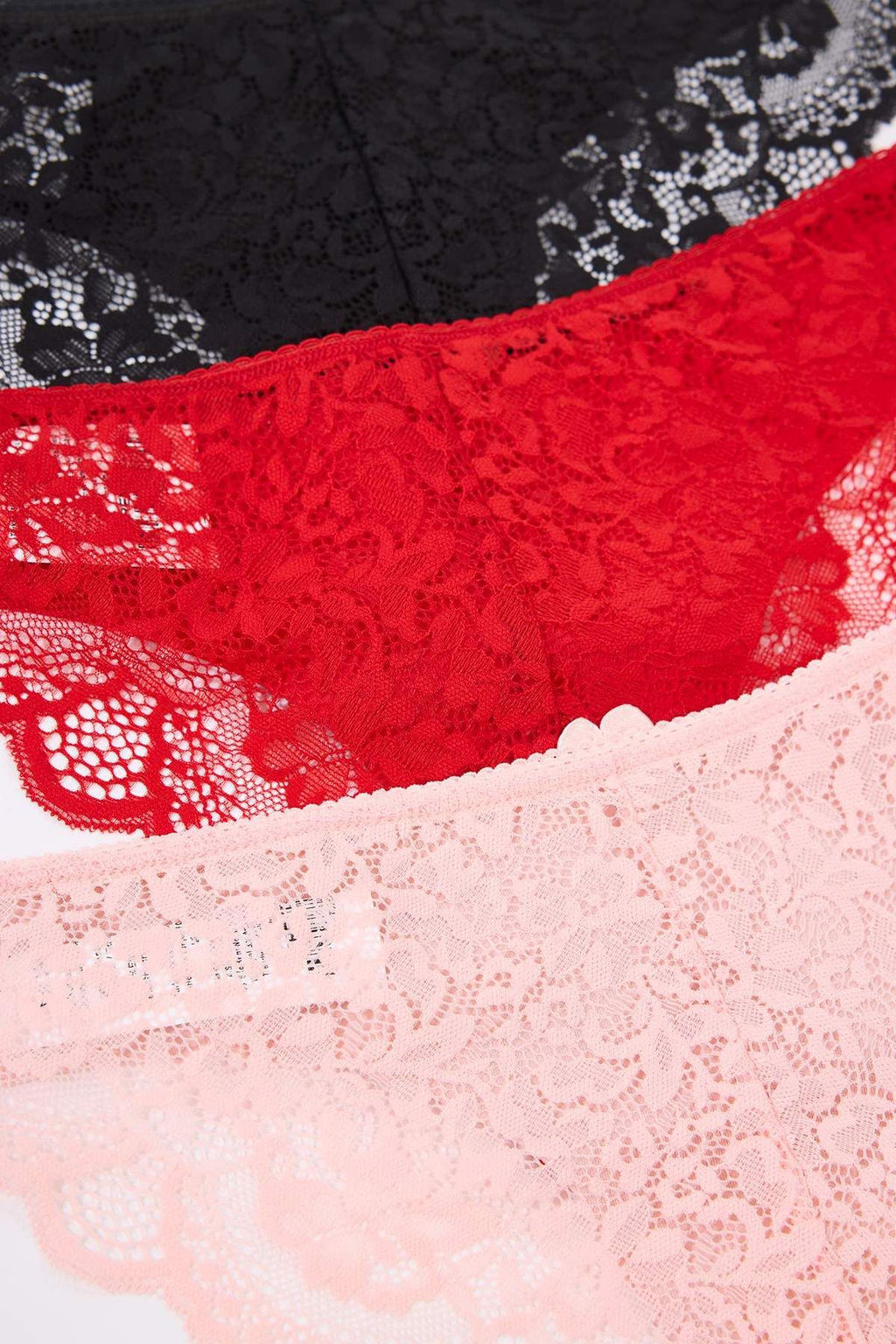 Siyah-K?rm?z?-Pudra 3lu Micro Dantel ve Kurdele/Fiyonk Detayl? Orme Brazilian Kulot THMAW26KU00003 - Trendyolmilla фото 13