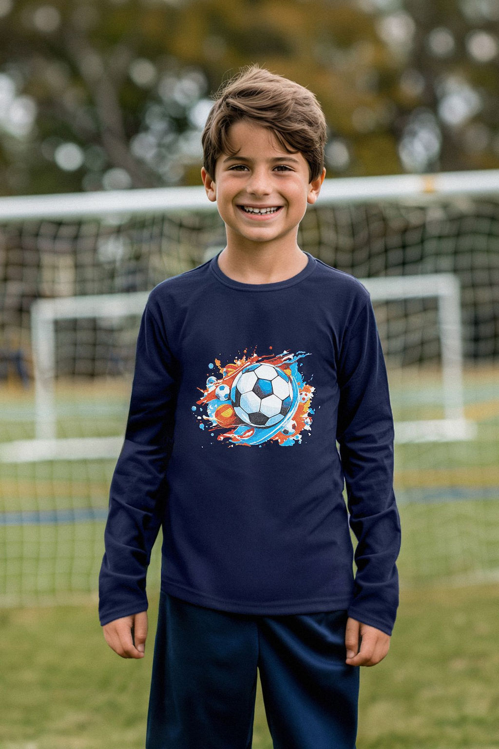 Lacivert Erkek Cocuk Hayvan Desenli Bisiklet Yaka Pamuklu Orme T-Shirt TKDAW25TS00009 - Trendyolmilla фото 8