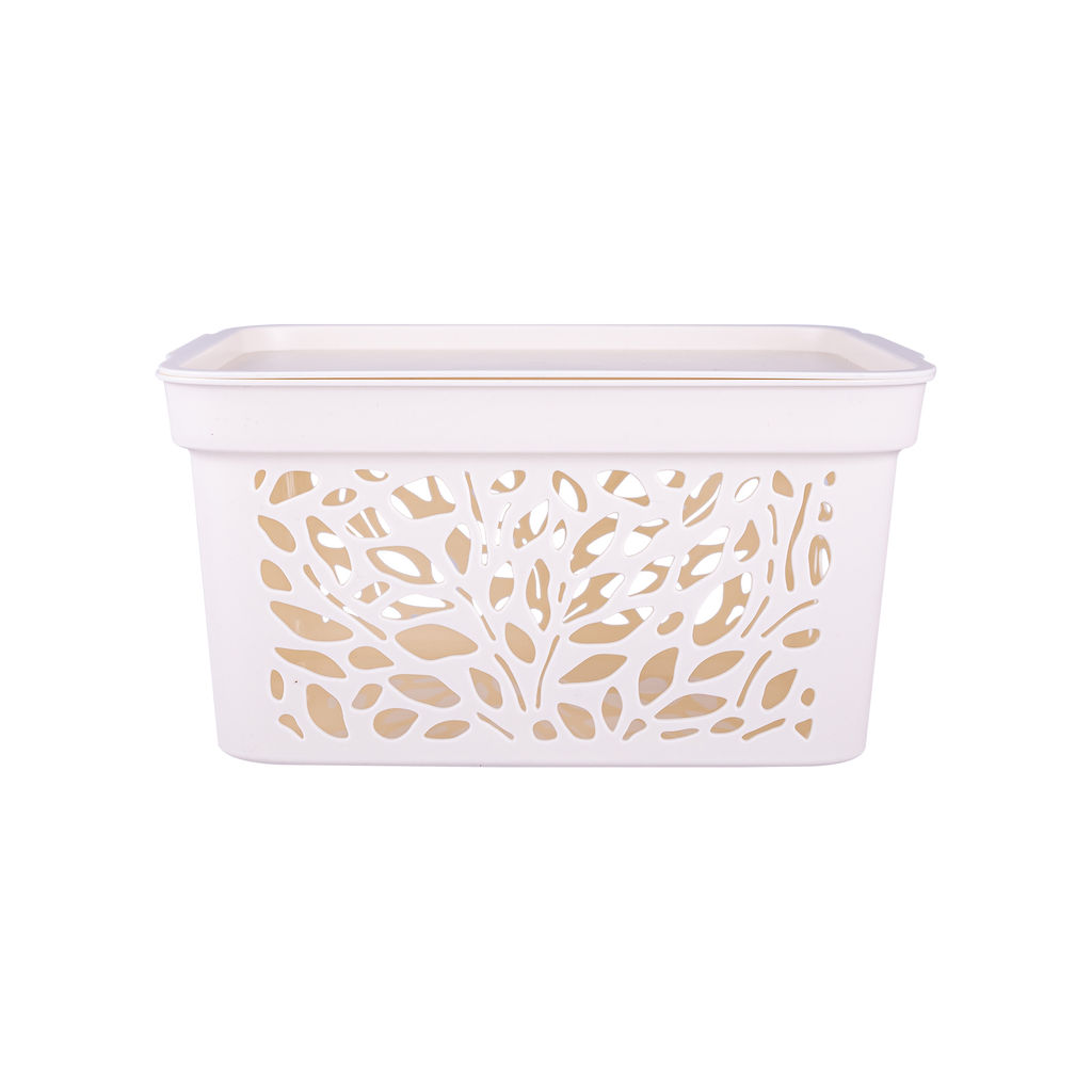 Корзинка 333*225*174мм с крышкой 10л, Leaves арт. С837 ПБ