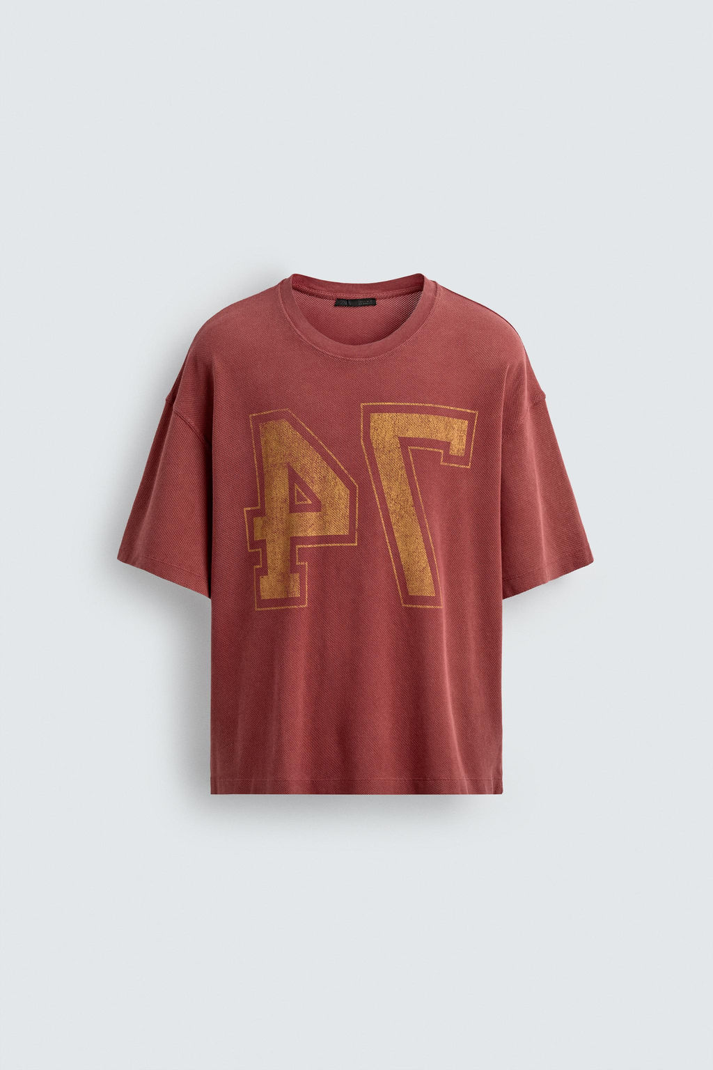 VARSITY OPEN WEAVE T-SHIRT - Zara фото 8