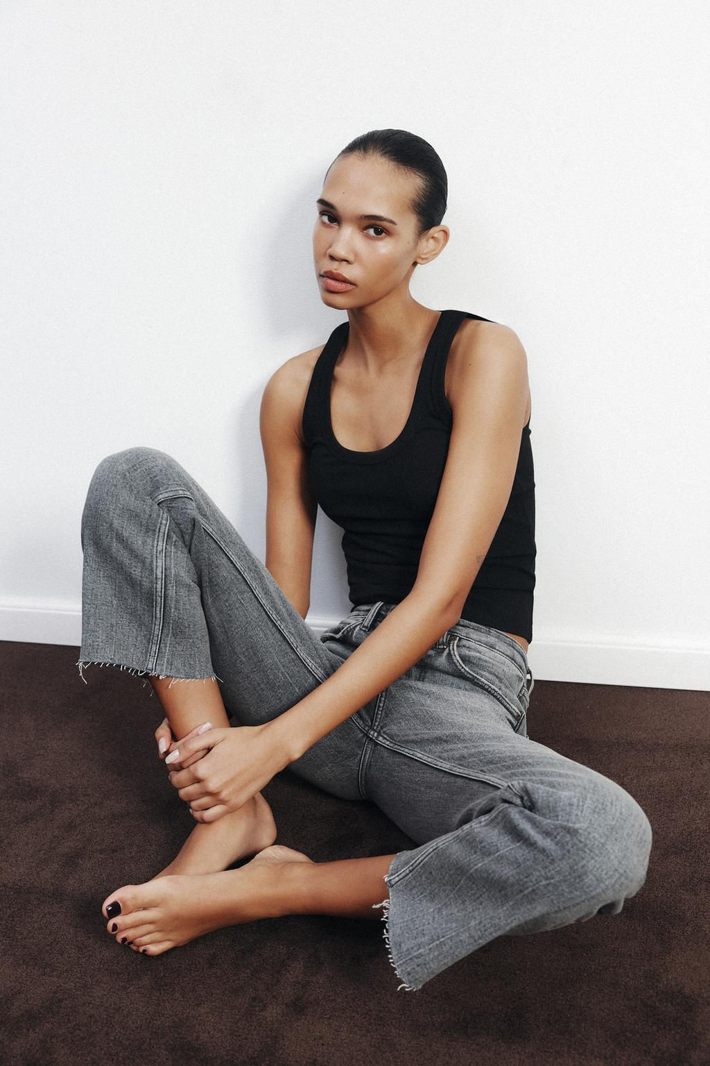 TRF CROPPED FLARE HIGH-WAIST JEANS - Zara фото 5