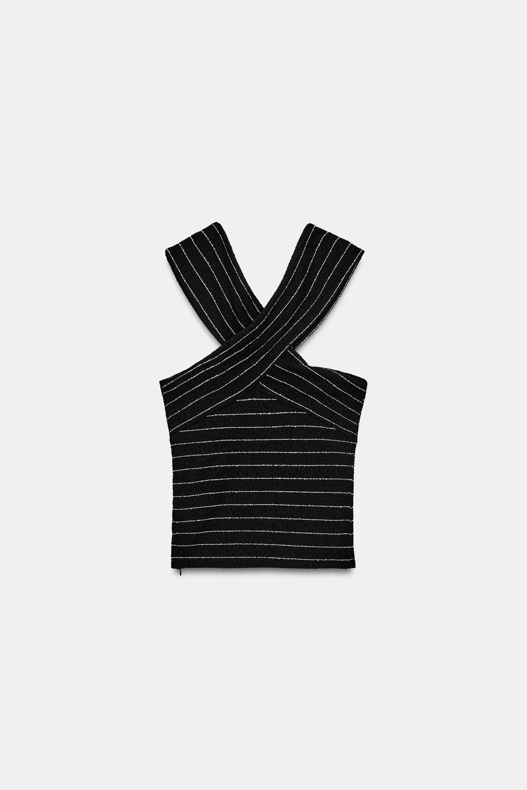 TOP CRUZADO BOUCL? / Negro / Blanco - Zara фото 7