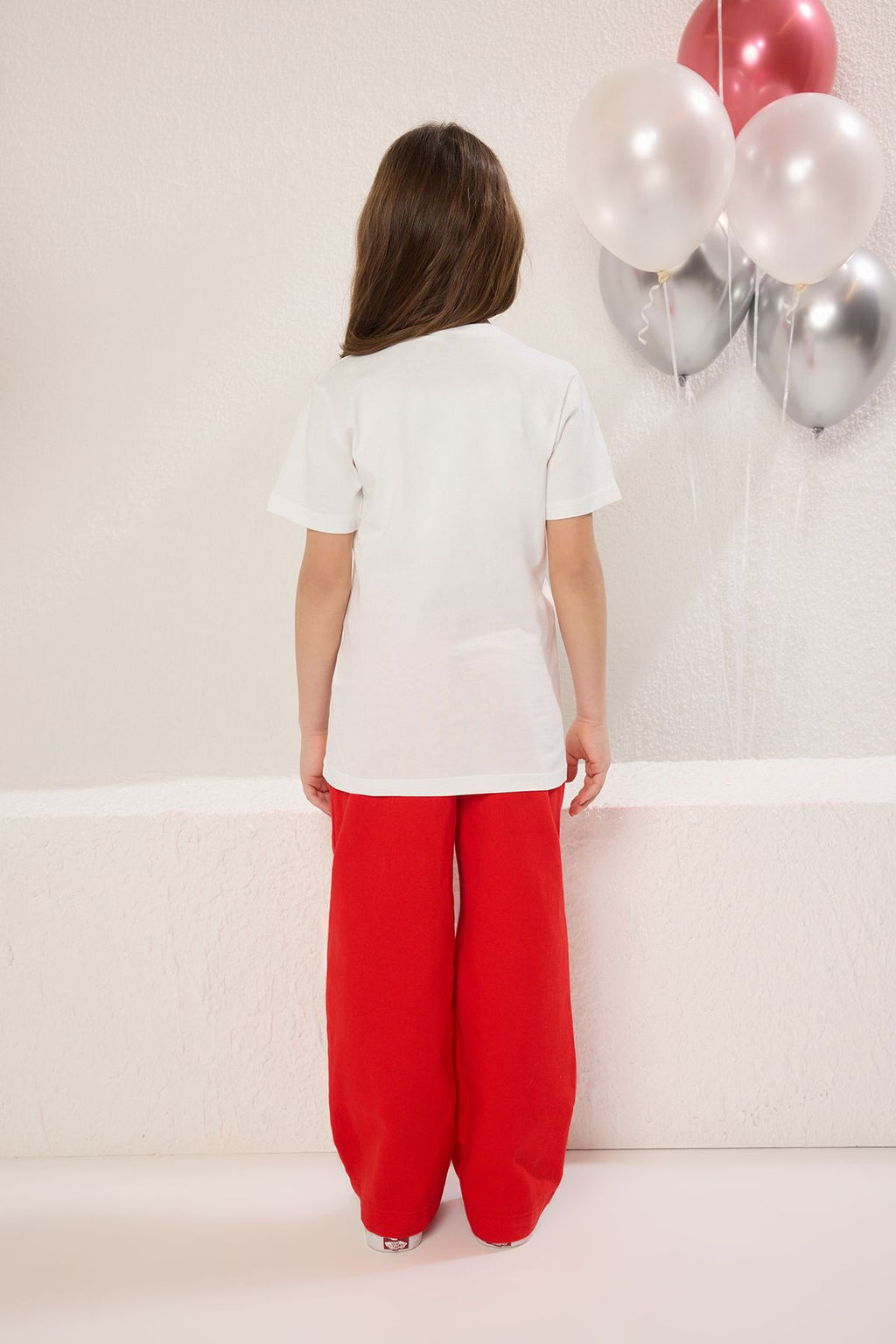 Ekru K?z Cocuk %100 Pamuk Kelebek Desenli Regular/Normal Kal?p K?sa Kol Orme T-Shirt TKDSS25TS00035 - Trendyolmilla фото 6