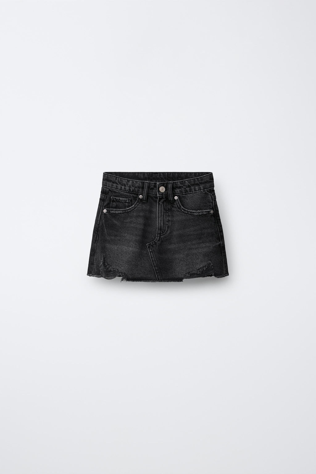 FALDA DENIM ROTOS / Negro