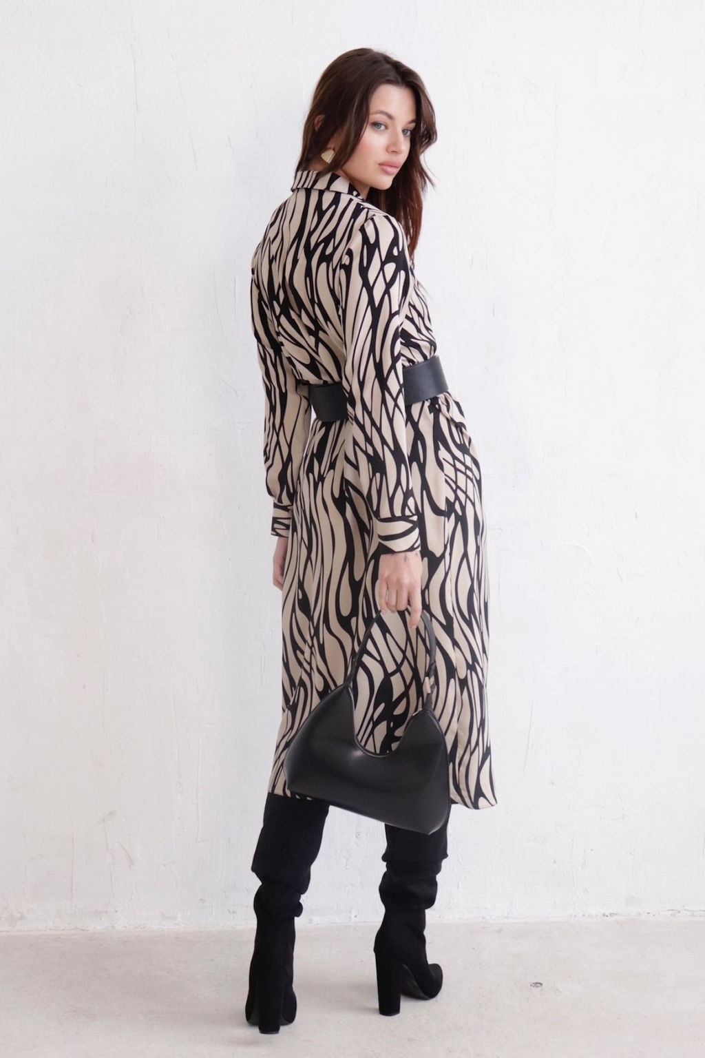 Платье-рубашка с английским воротником принт - Martichelli фото 369