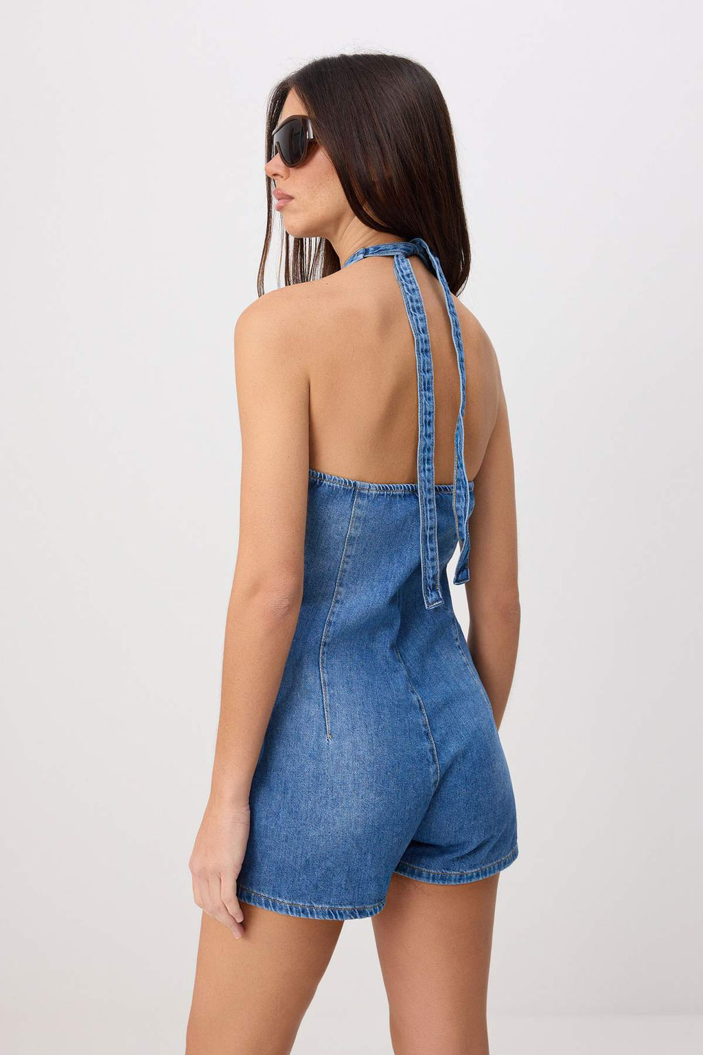 Mavi Halter Yaka K_sa Denim Tulum TWOSS26TU00048 - Trendyolmilla фото 9