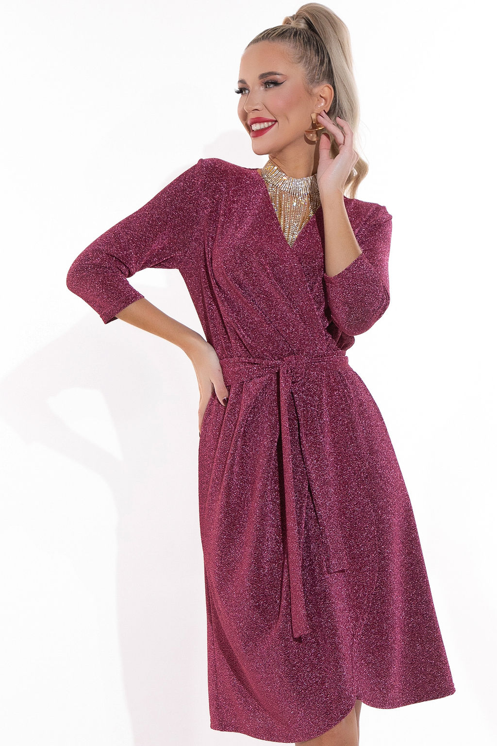 Платье Люби себя (малина) - Эльза фото 3