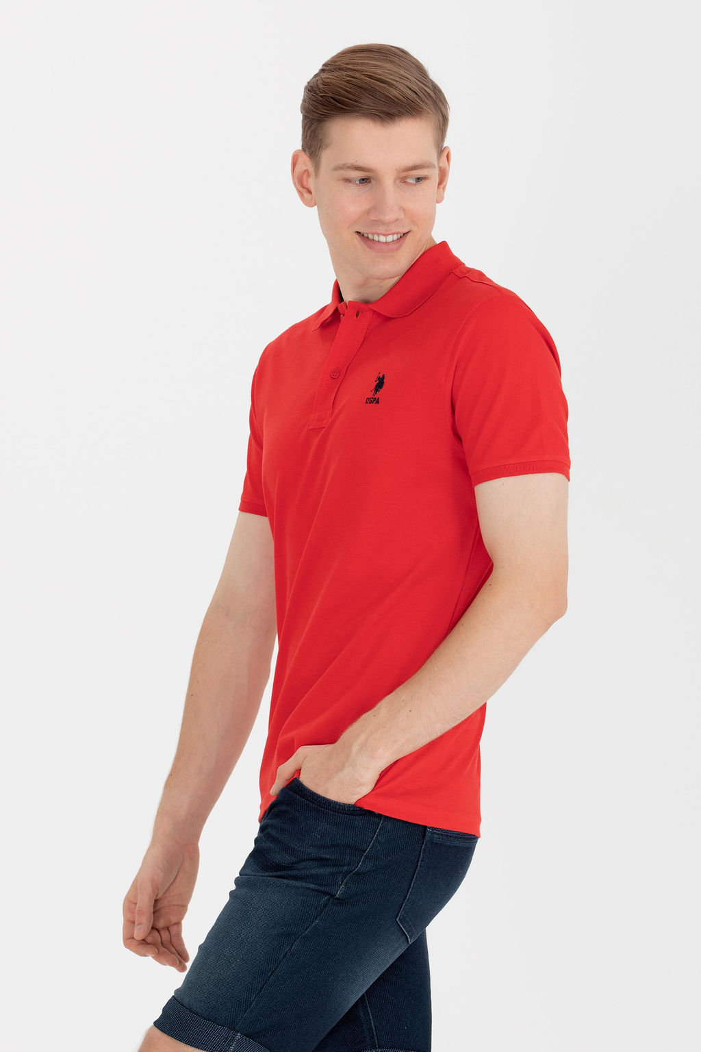 Erkek K_rm_z_ Basic Polo Yaka Ti__rt