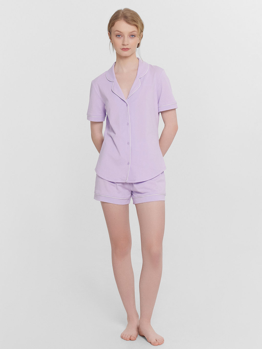 Пижама женская Mark Formelle хлопок с эластаном лиловая  фото 2