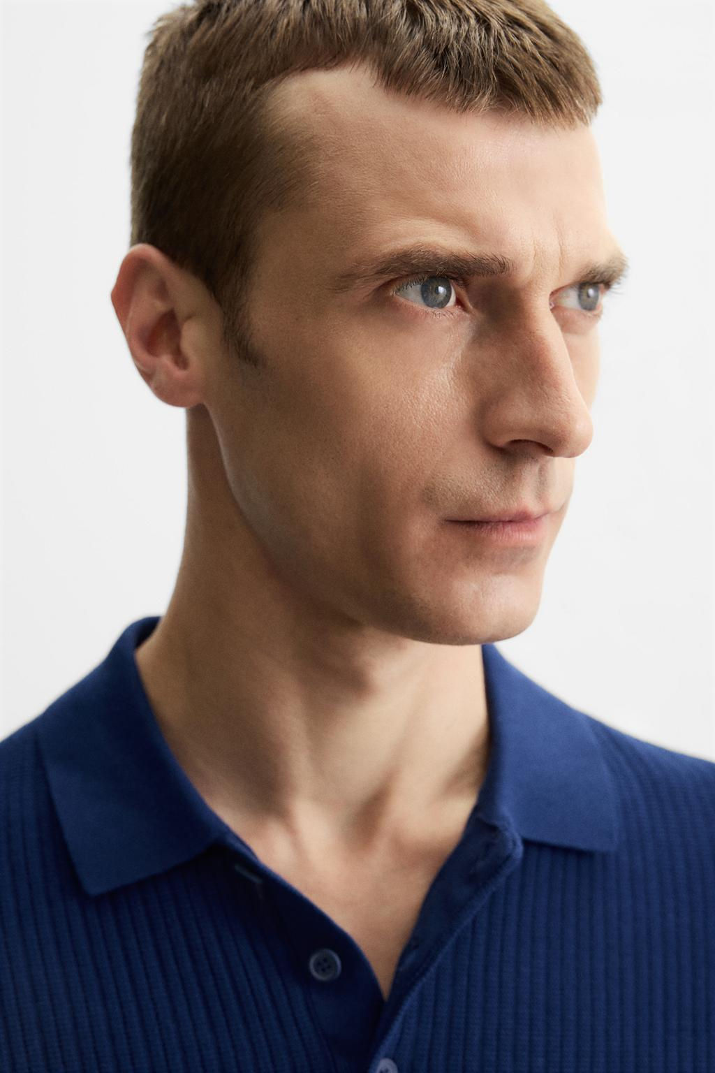 RIBBED KNIT POLO SHIRT - Zara фото 14
