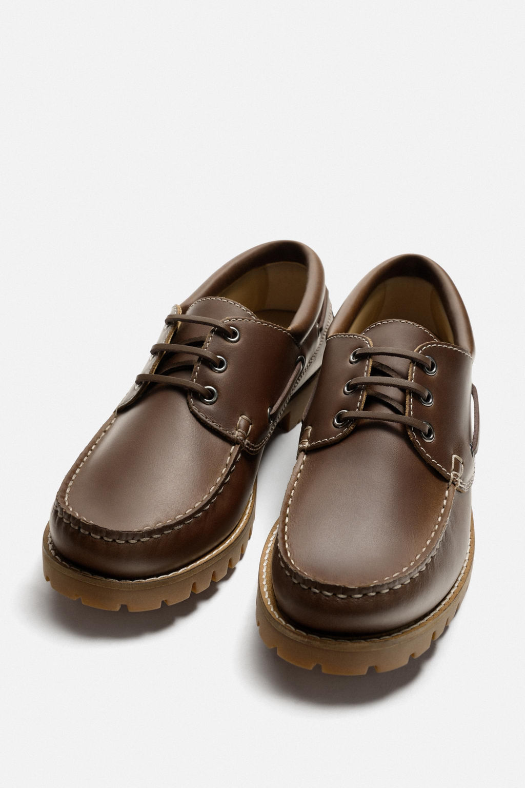 LEATHER DECK SHOES - Zara фото 5