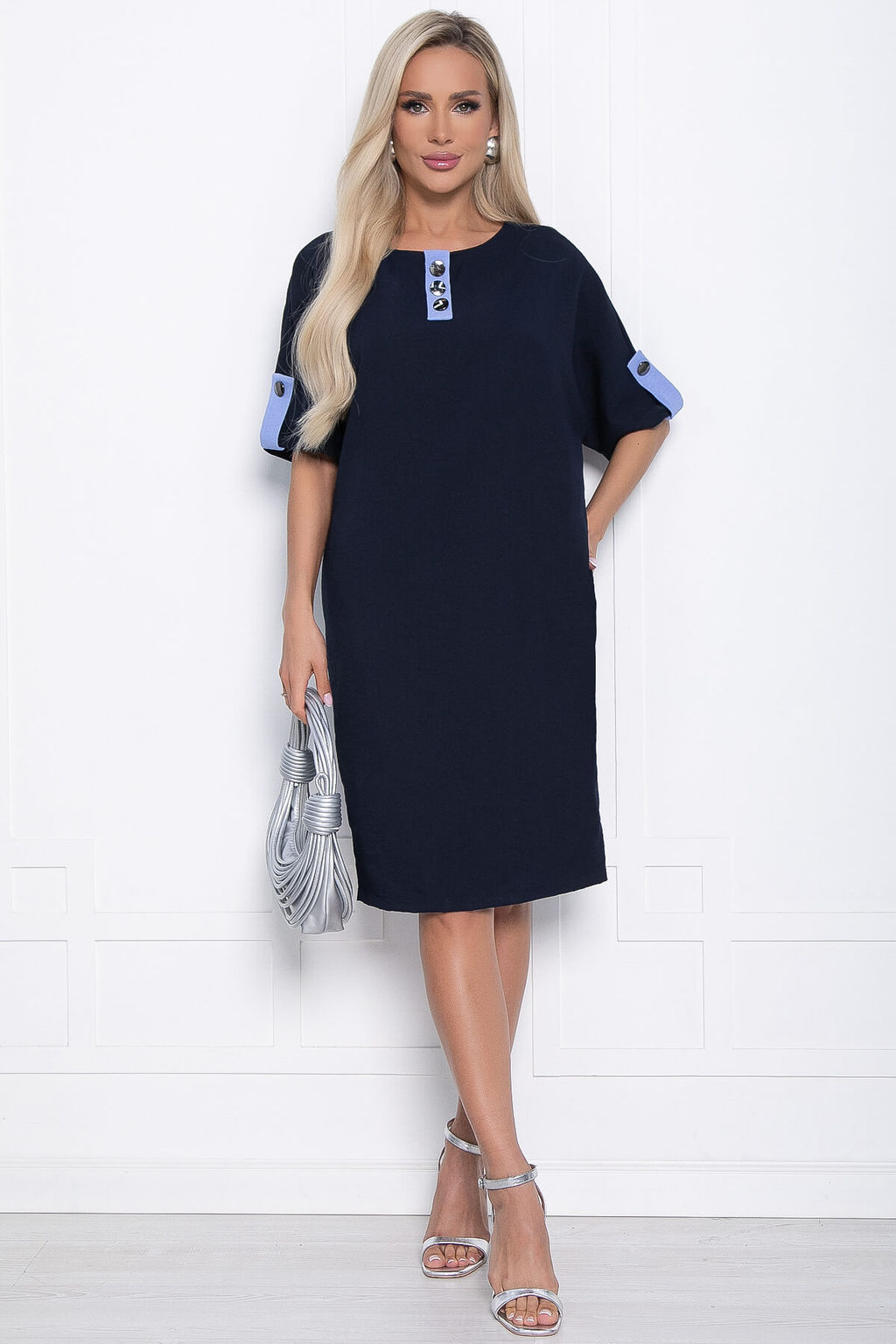 Платье Кайла люкс комбинированное (синее) П10873 - Lt collection фото 9