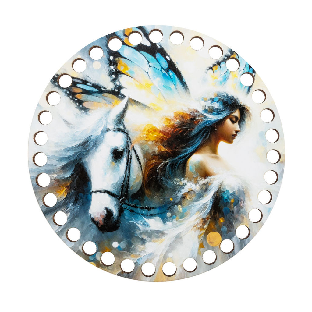 Заготовка для декорирования Love2art ДВ-01 Набор донышек для вязания Глянцевый фанера d 15 см х 0.4 см 2 шт 08 Лошадь фото 9