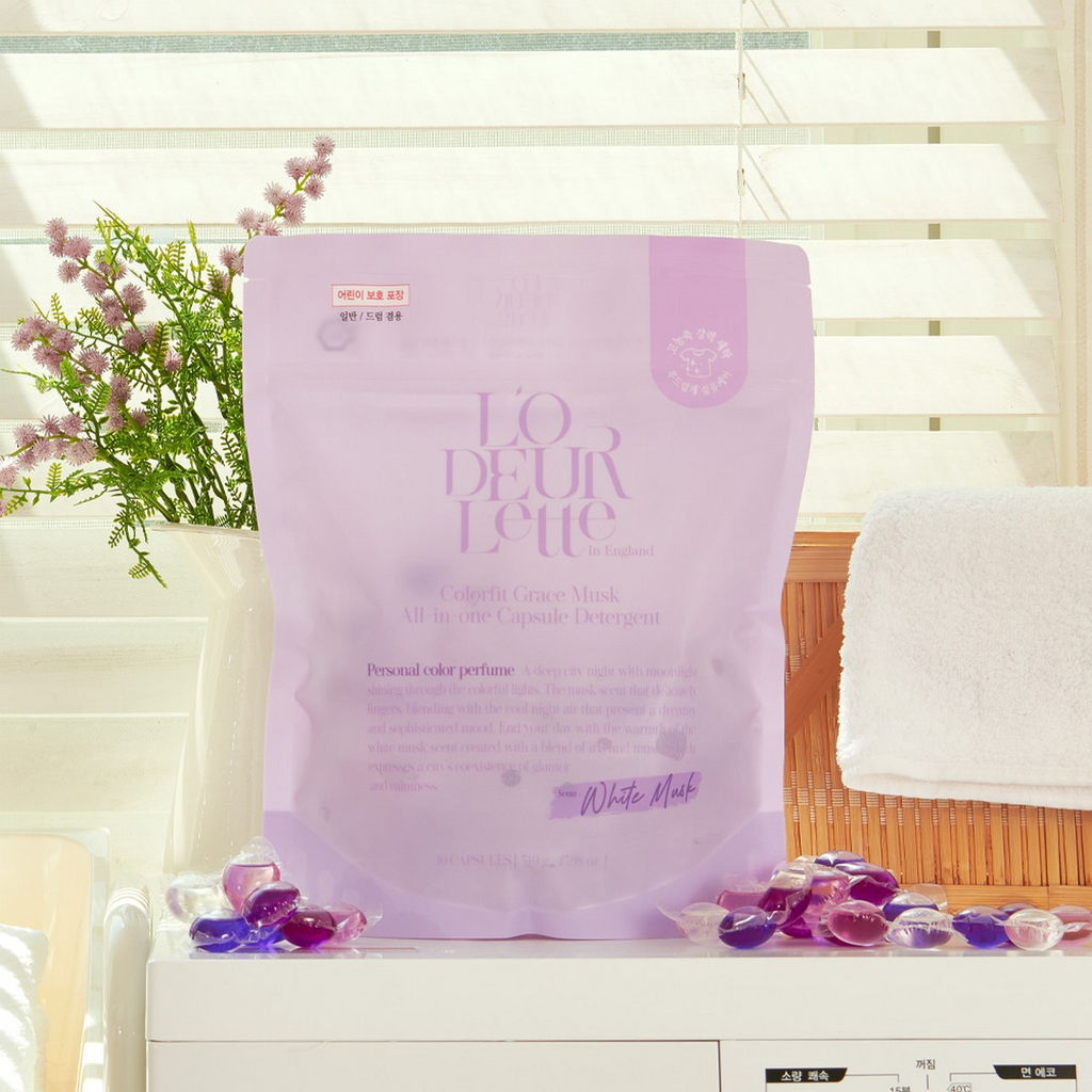 LODEURLETTE Капсулы для стирки белья с ароматом белого мускуса / In England Colorfit Grace Musk All in One Capsule Detergent, 17 г x 30