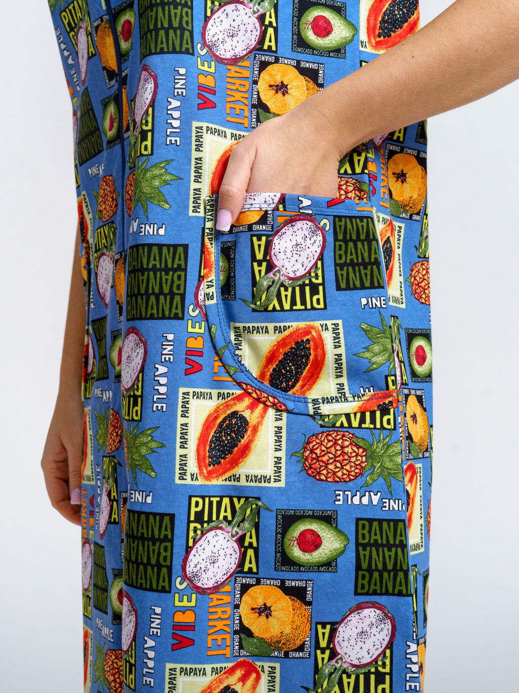 924 Халат "Тропики/голубой"