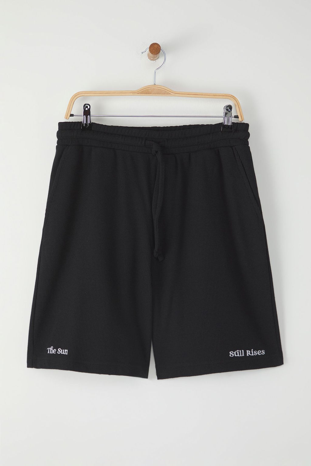 TRENDYOL MAN Siyah Oversize/Genis Kesim Dokulu Nak?sl? Sort & Bermuda TMNSS25SR00044 - Trendyolmilla фото 6