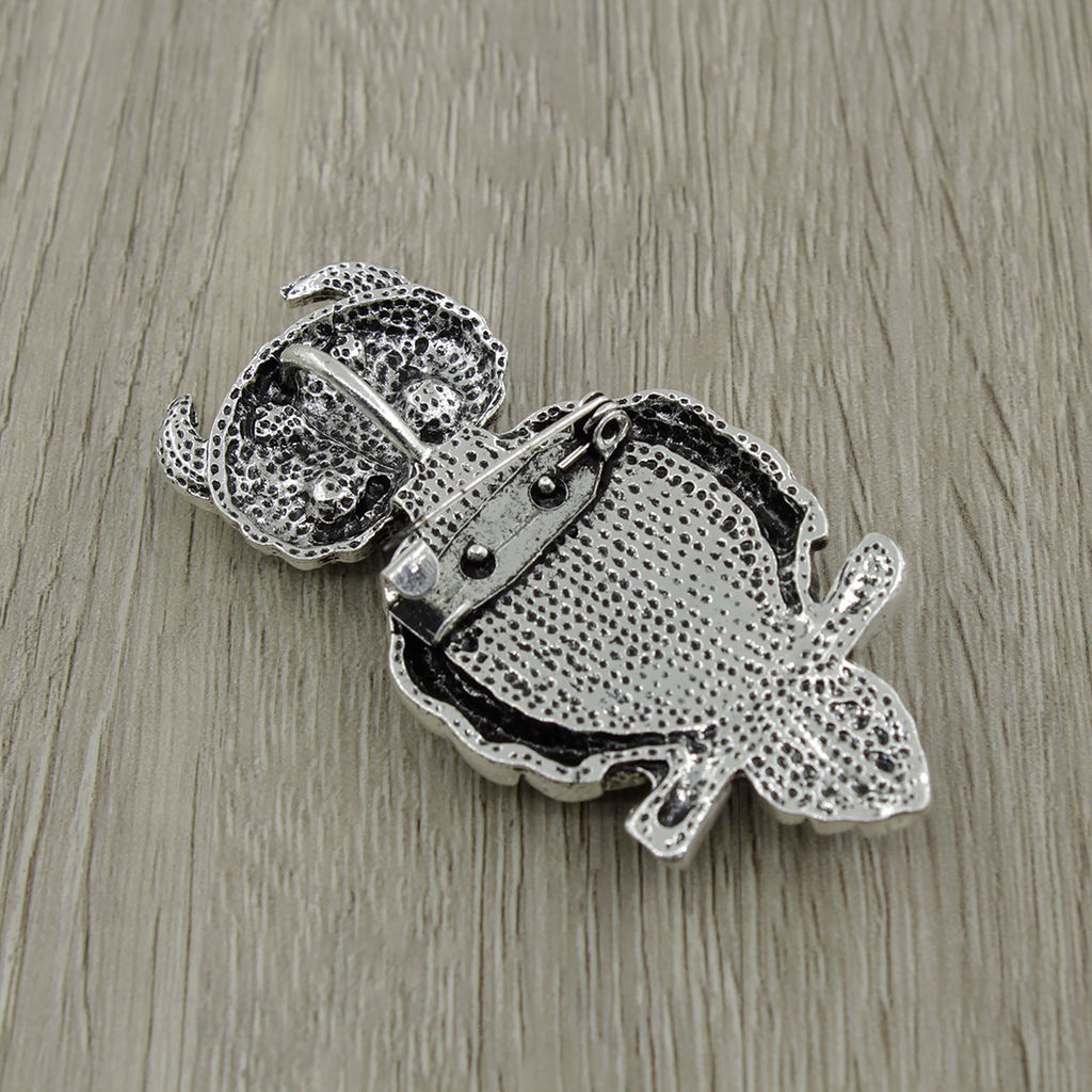 Брошь "Филин" Авантюрин синий