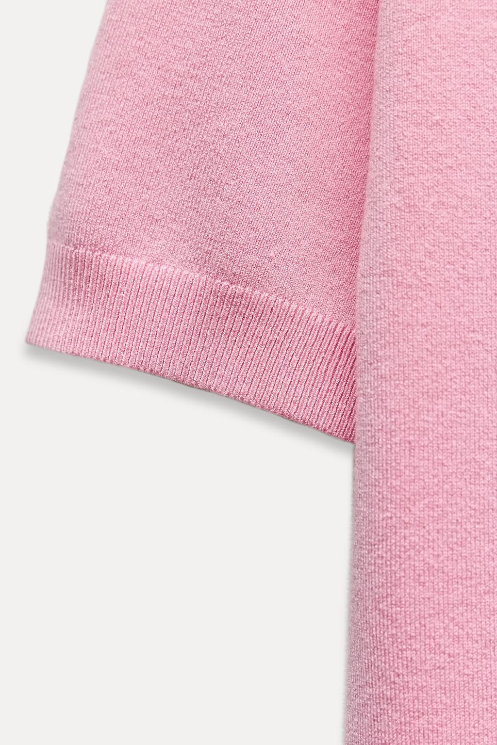 BASIC PLAIN KNIT TOP WITH SHORT SLEEVES - Zara фото 12