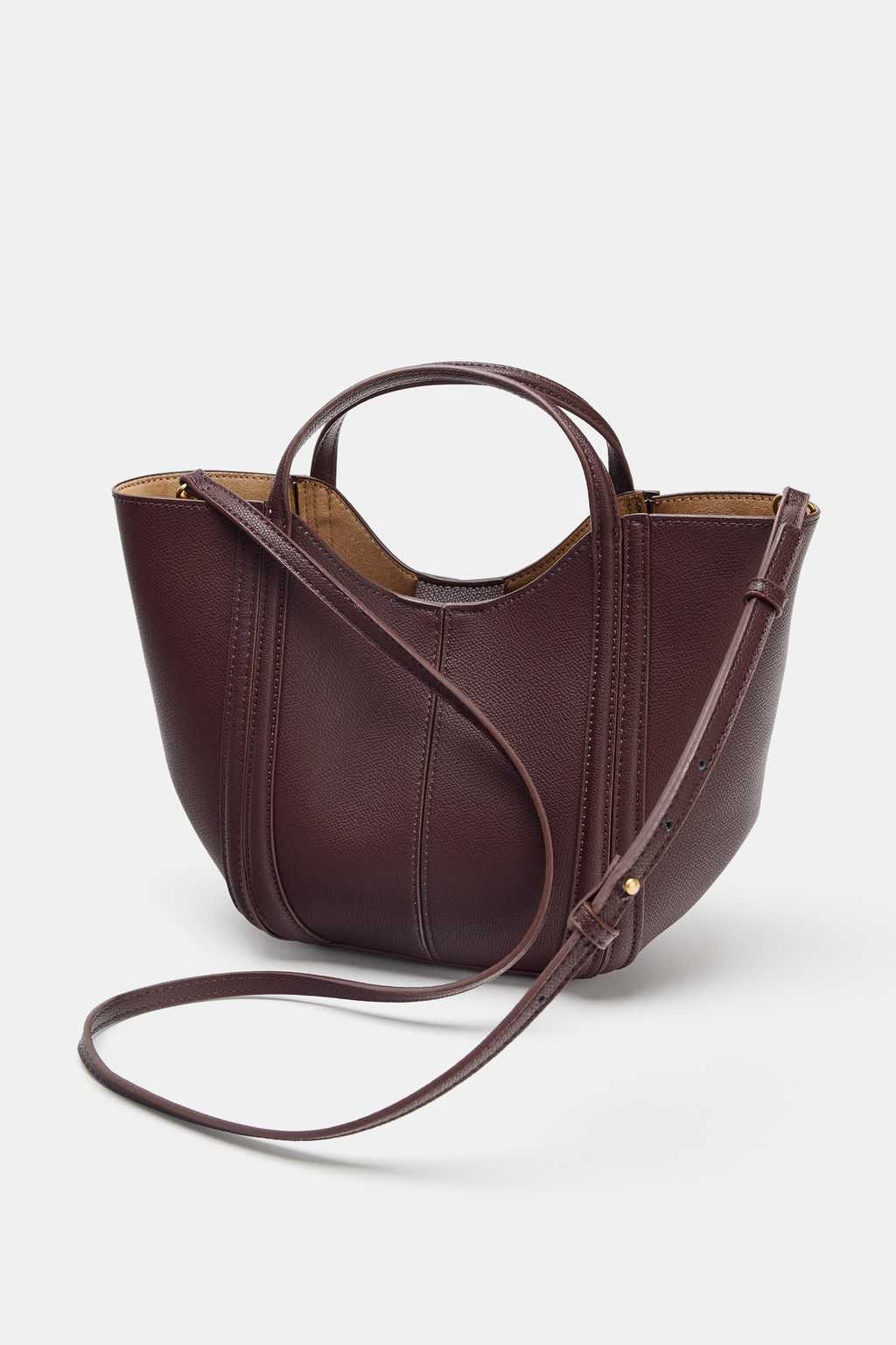 MINI CITY BAG WITH TOPSTITCHING - Zara фото 4