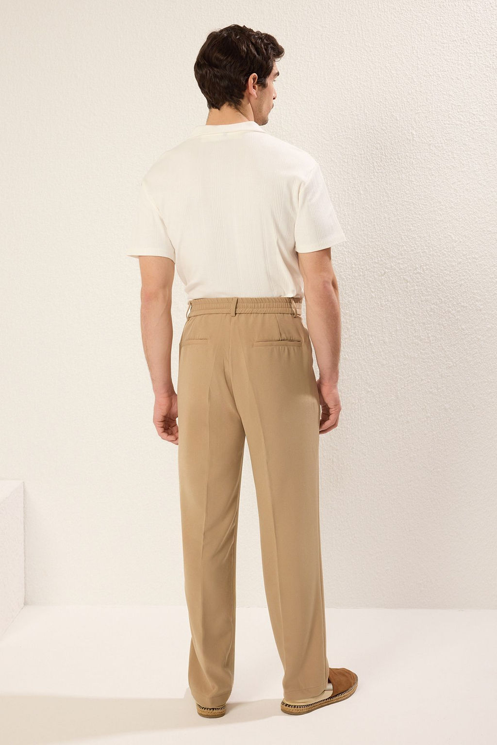TRENDYOL MAN Bej Wideleg Baggy Rahat Kal?p Dokuma Kumas Pantolon TMNSS25PL00007 - Trendyolmilla фото 16
