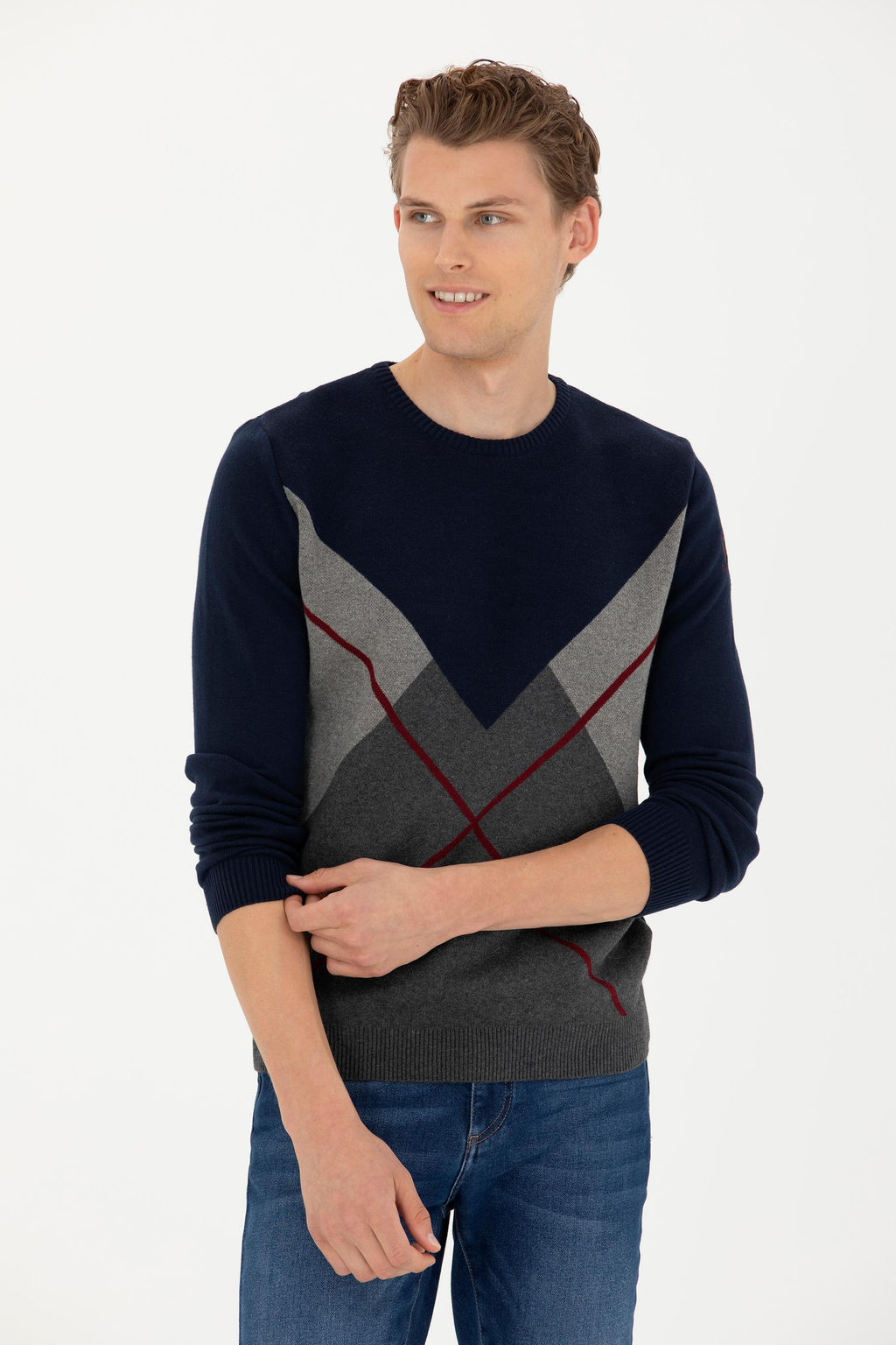 U. S. Polo Assn / Мужской темно-синий свитер - U.s. polo assn фото 15