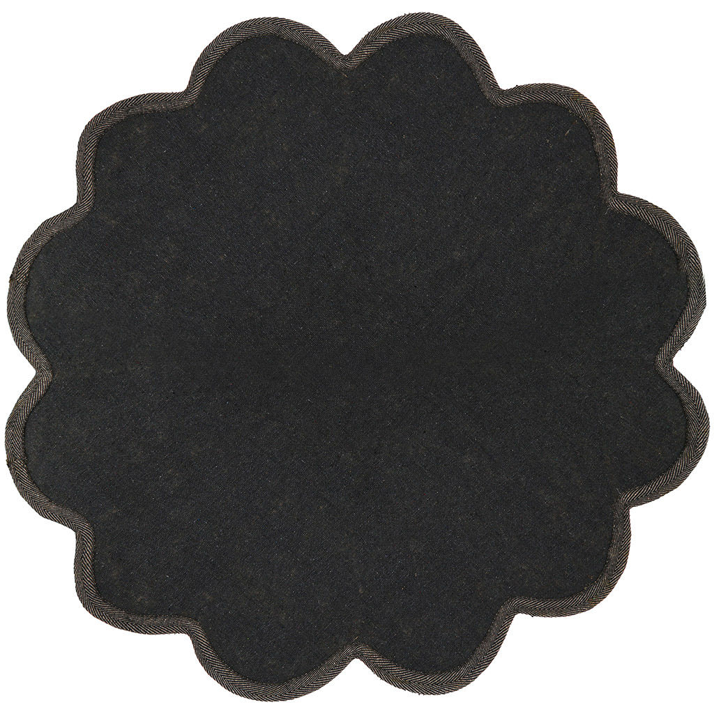 Коврик "Ромашка" 120х120см длинный, объемный ворс 3см, 100% полиэстер, плотная тканная основа, цвет - синий (Китай)