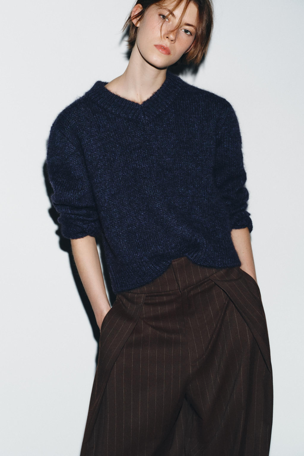 BALLOON TROUSERS WITH STRIPES AND PLEATS - Zara фото 15