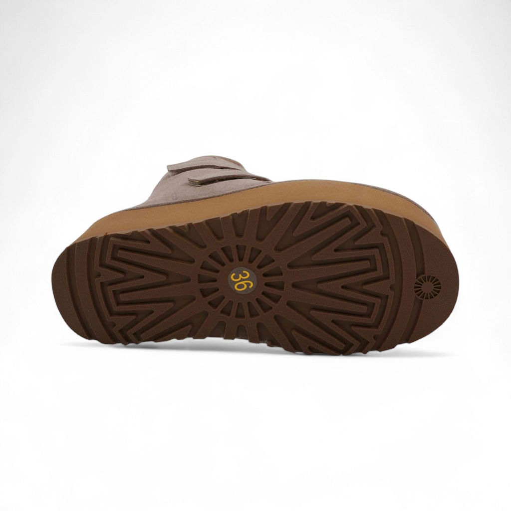 Ботинки из натуральной кожи на меху R-62M бежевые