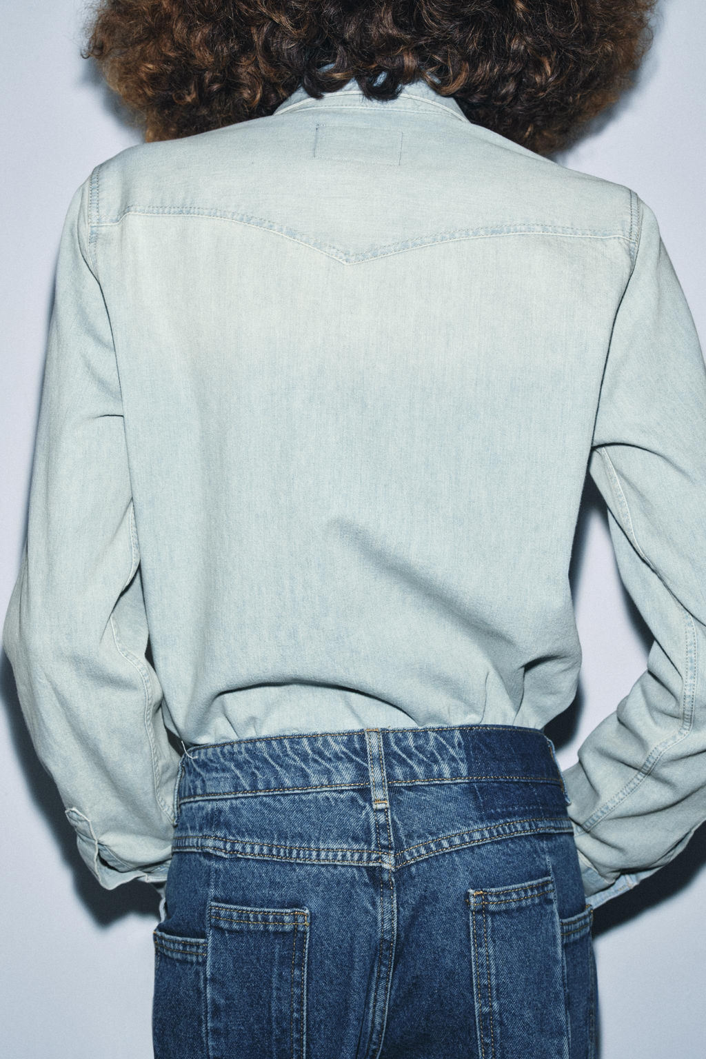 WASHED DENIM SHIRT ZW COLLECTION - Zara фото 4
