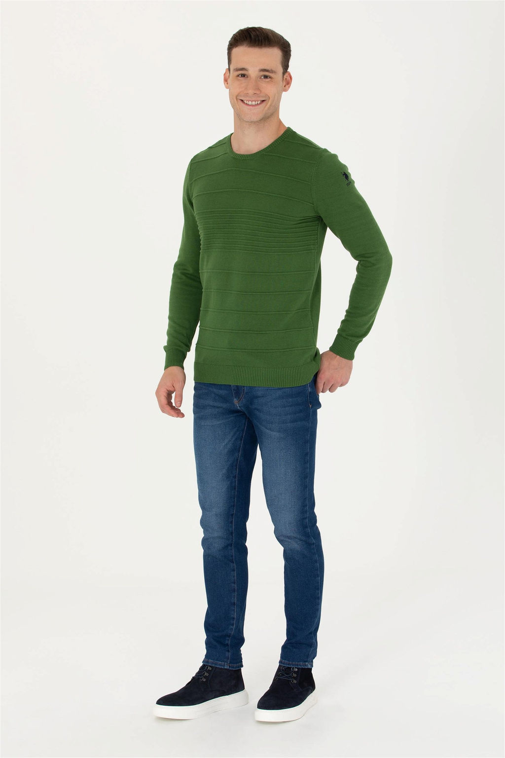 U. S. Polo Assn Мужской зеленый свитер - U.s. polo assn фото 10