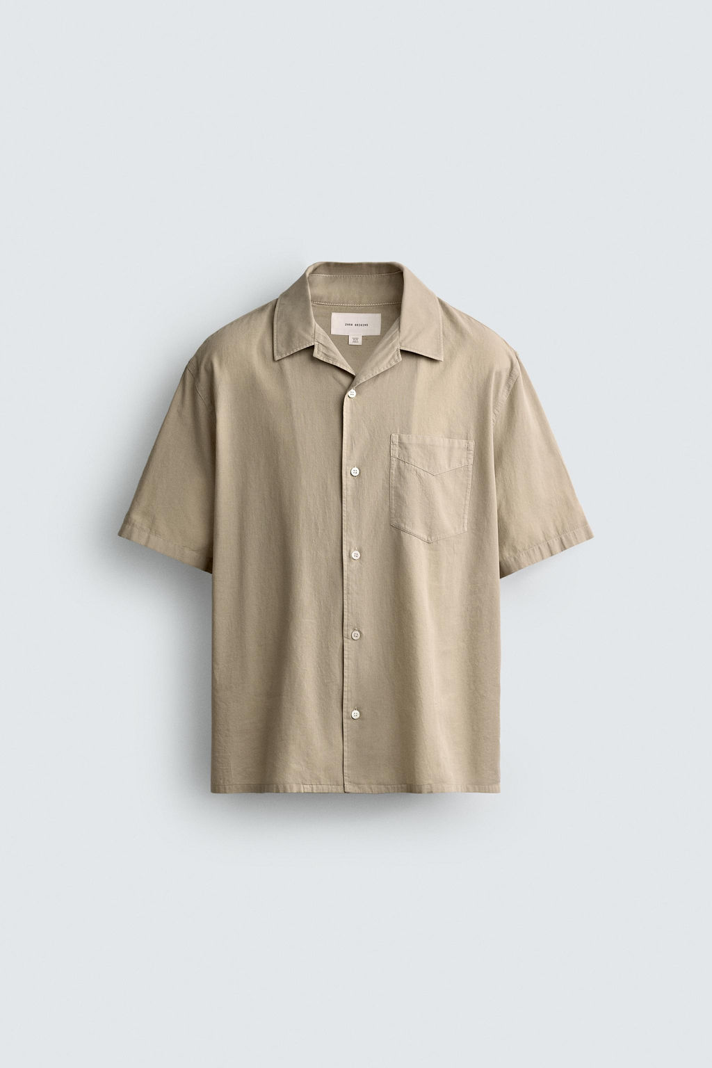 CAMISA VOILE ALGOD?N / Gris topo - Zara фото 6