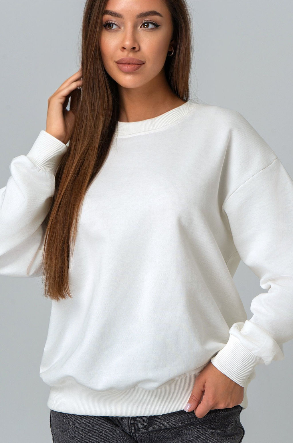 Женский свитшот оверсайз из футера трехнитки Happyfox - Happy fox фото 10