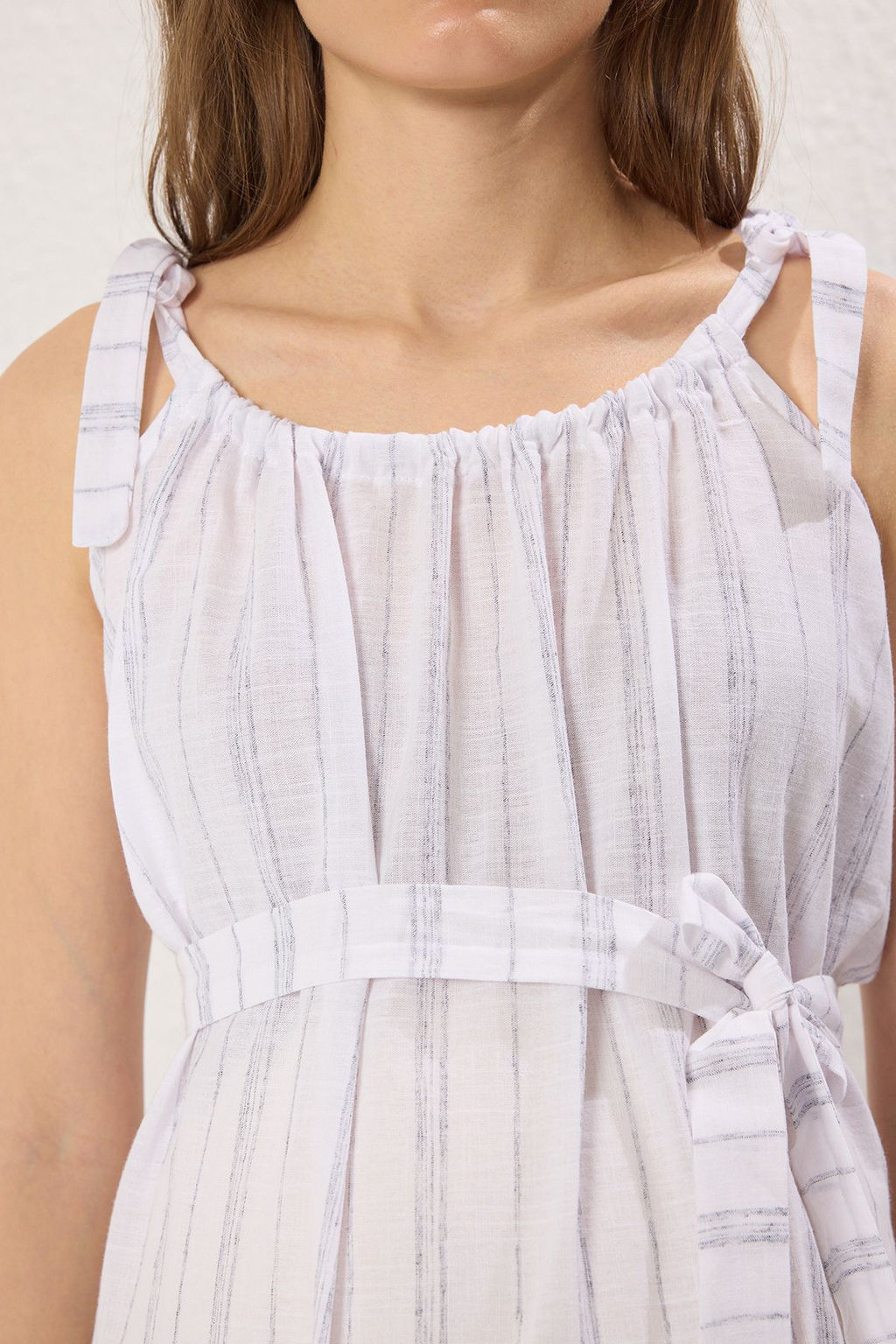 Sar? Hamile/Emzirmeye Uygun Ask?l? Belden Baglamal? Midi Elbise TBBSS25AH00182 - Trendyolmilla фото 7