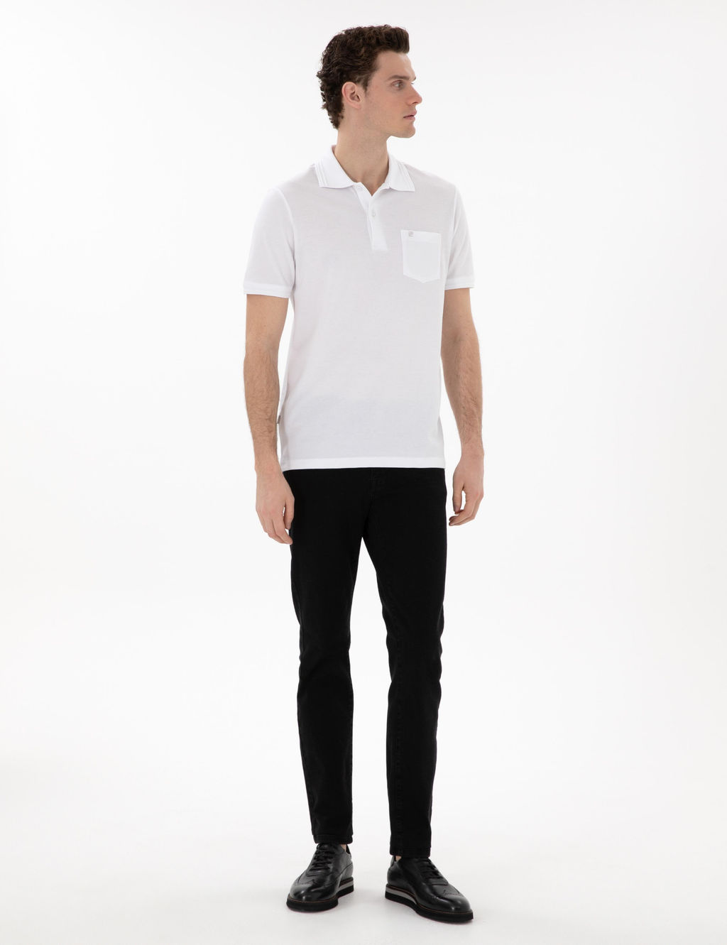 Beyaz Regular Fit %100 Pamuk Polo Yaka Basic Ti__rt - Pierre cardin фото 4