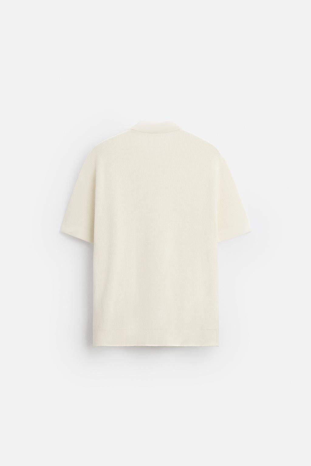 PEARL KNIT POLO SHIRT WITH ZIP - Zara фото 15