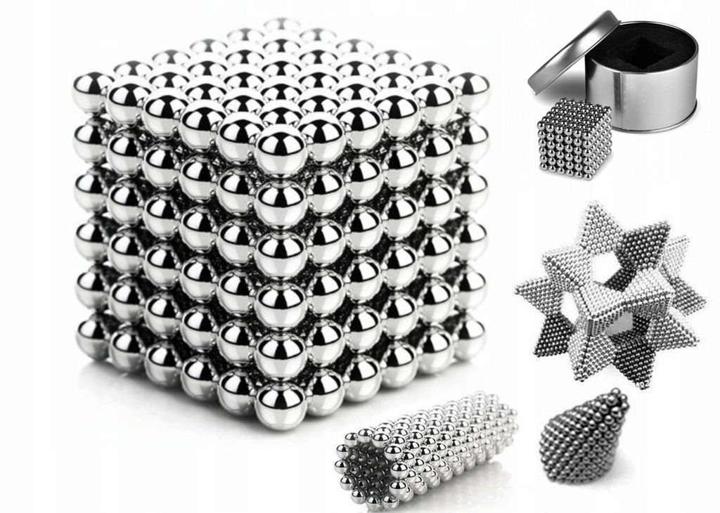 Набор магнитов (неодимовые шарики) 216 штук d-5 мм в металл. коробке арт.25831