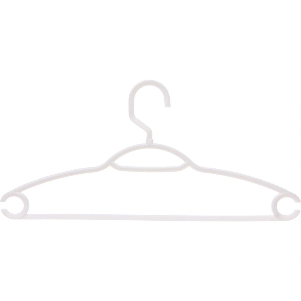 Цена за 2шт. Плечики пластиковые ребристые 4шт "ИДЕЯДОМА", цвет белый, 38*20см (Селфи)