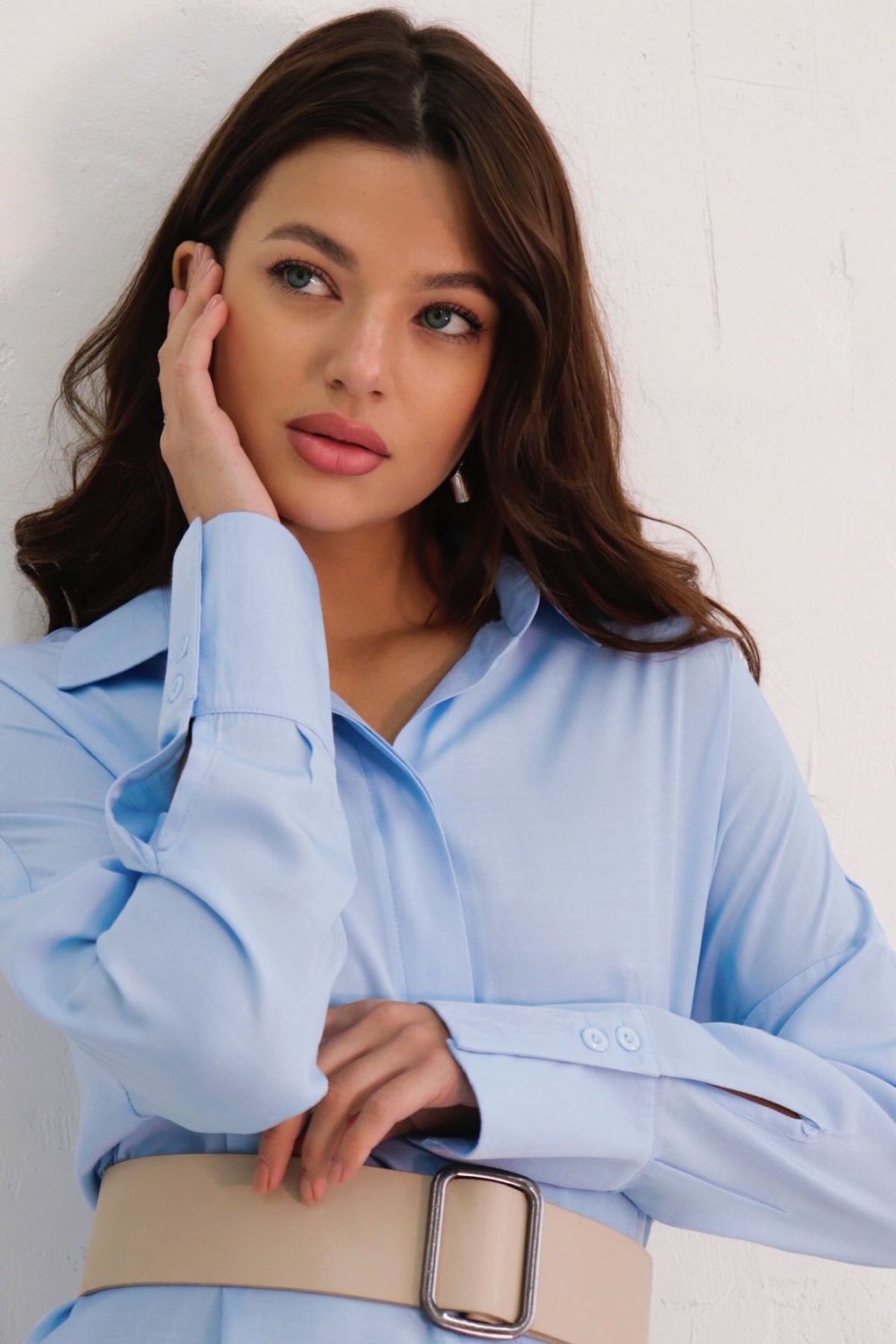 Базовая удлинённая рубашка свободного силуэта - Martichelli фото 84