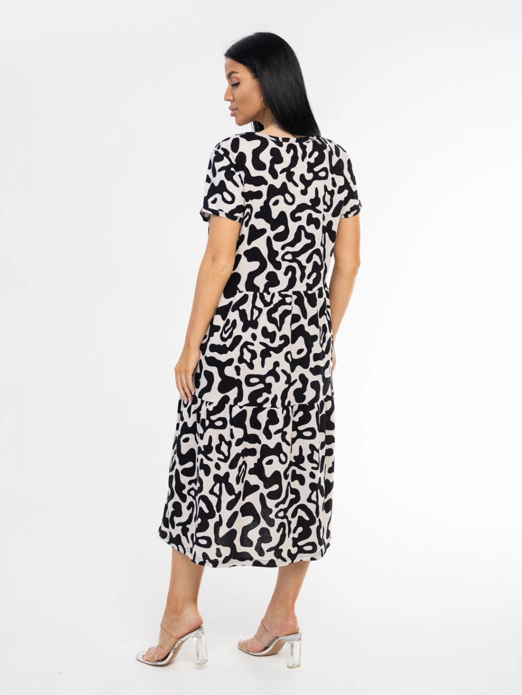 Платье женское, цвет бежевый черный