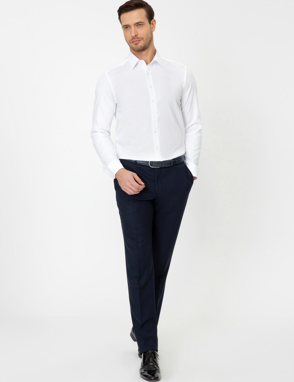 Белая приталенная рубашка с длинным рукавом - Cacharel фото 5