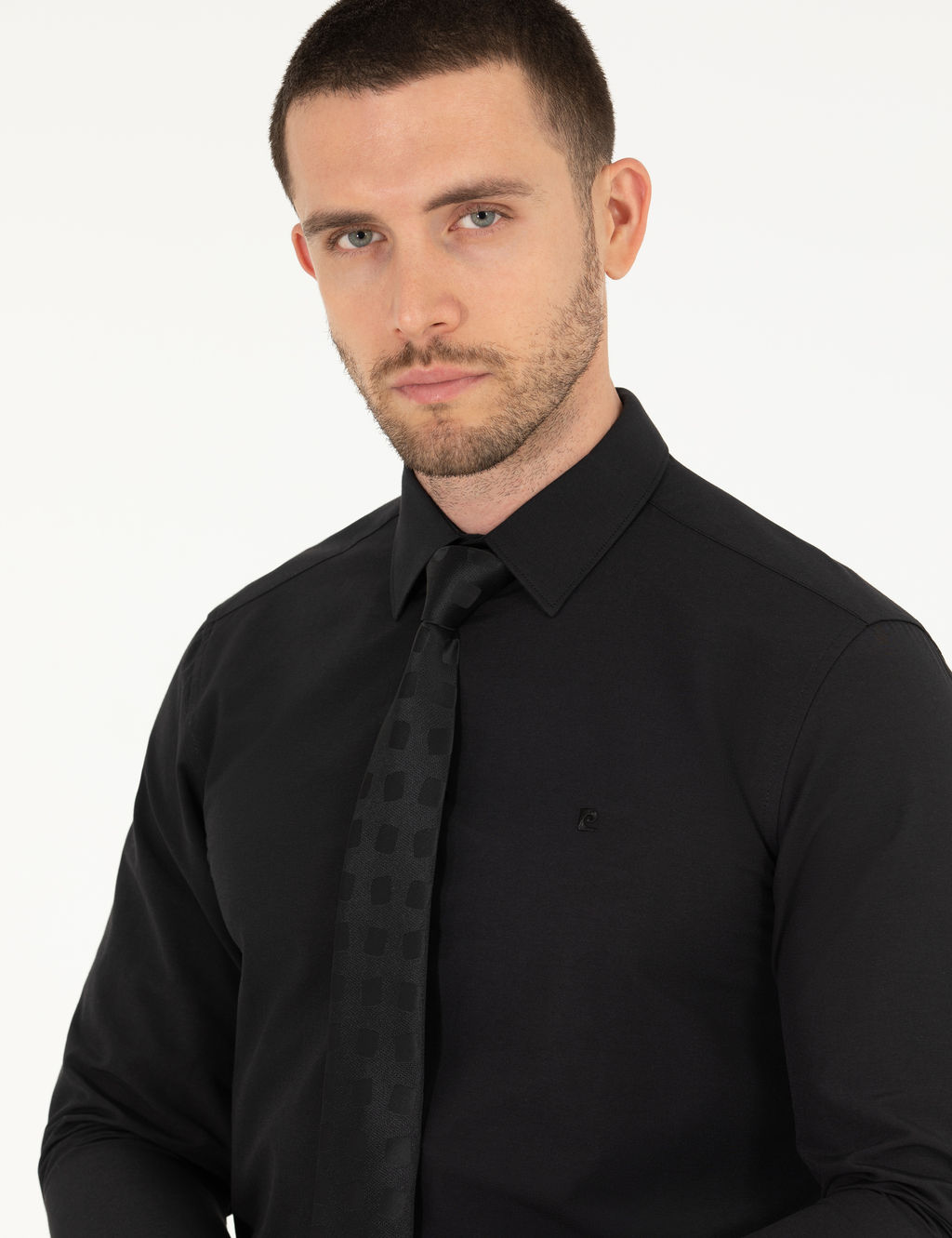 Siyah Slim Fit Uzun Kollu Klasik G_mlek