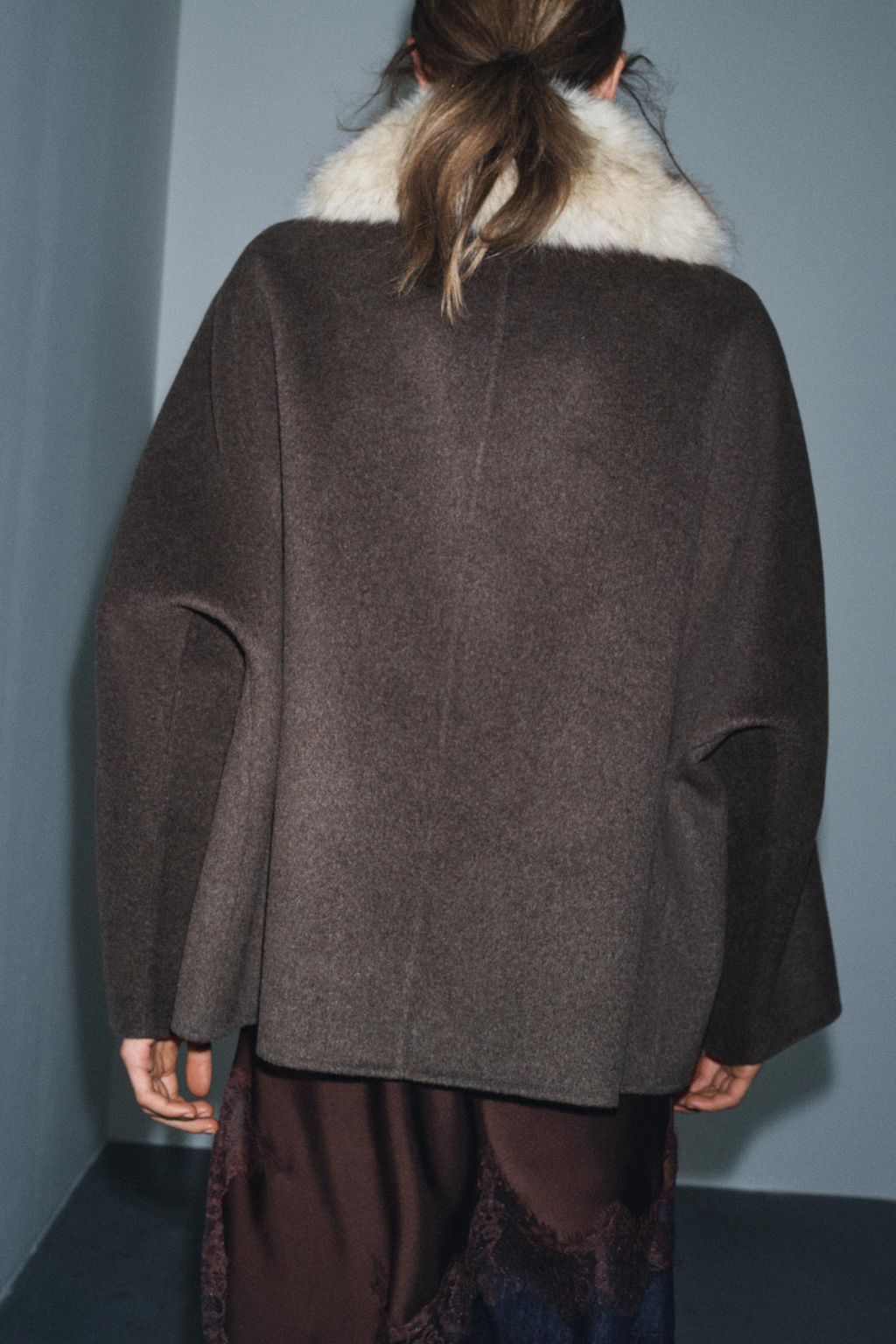 WOOL JACKET WITH FAUX FUR COLLAR ZW COLLECTION - Zara фото 14