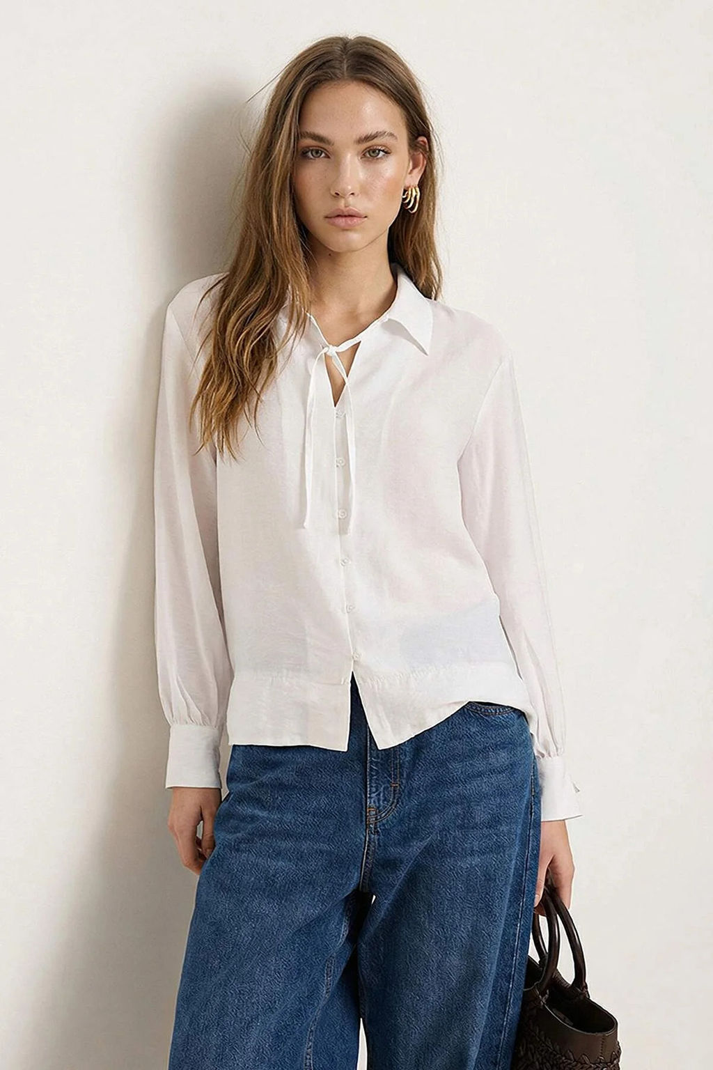 Sustainable Koyu Kahverengi Modal Baglama Detayl? Oversize Modal Gomlek TWOAW26GO00080 - Trendyolmilla фото 20