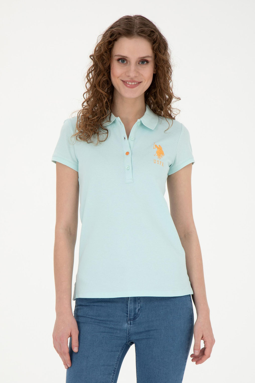 Женская базовая футболка цвета морской волны - U.s. polo assn фото 8