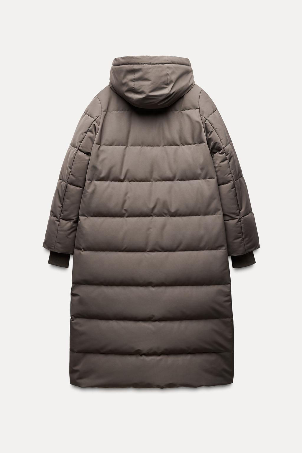 LONG HOODED WATER AND WIND RESISTANT PUFFER JACKET - Zara фото 10